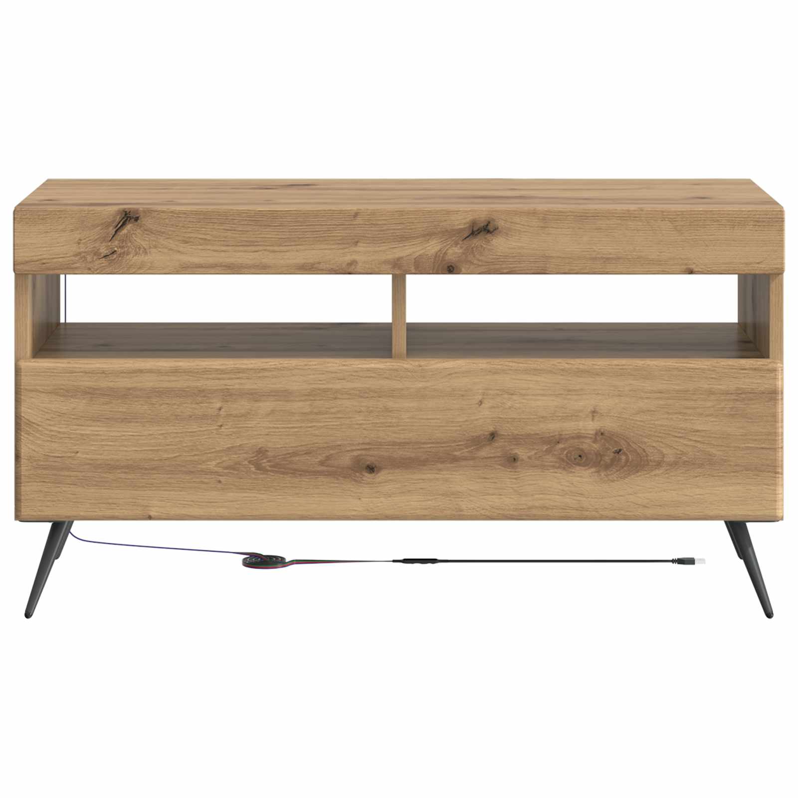 vidaXL LED TV Cabinet Artisan Oak Engineered Wood 6