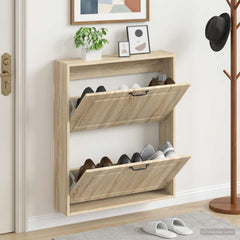 vidaXL Wall-Mounted Shoe Cabinet UTRECHT 71 x 17 x 86 cm Sonoma Oak 1