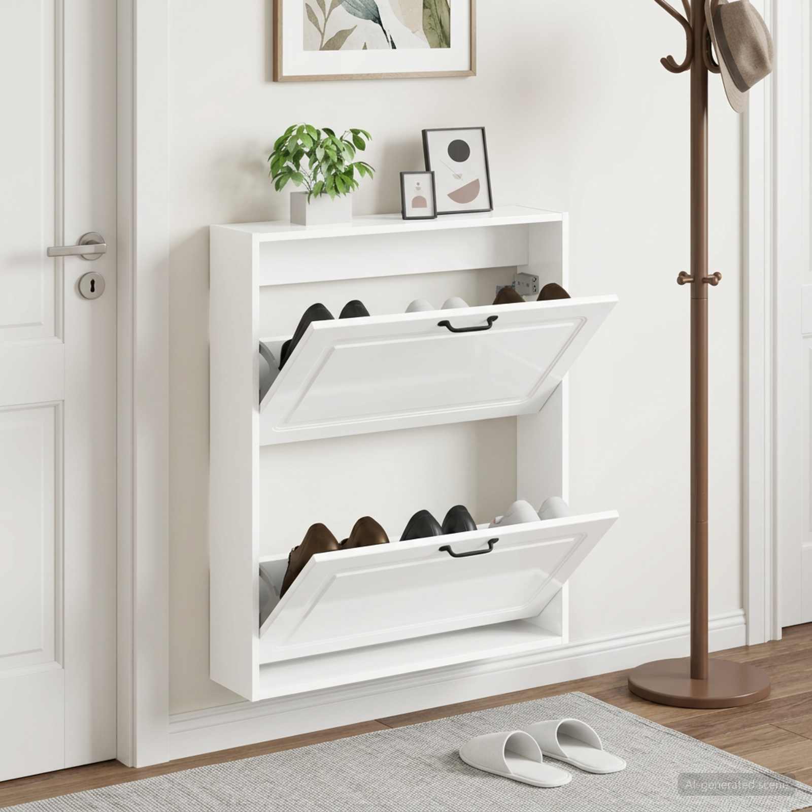 vidaXL Wall-Mounted Shoe Cabinet UTRECHT 71 x 17 x 86 cm 1