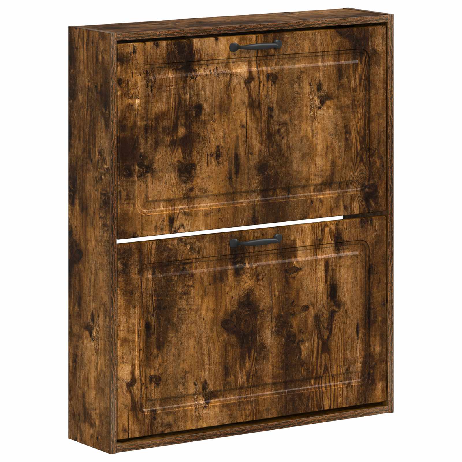 vidaXL Wall-Mounted Shoe Cabinet UTRECHT 71 x 17 x 86 cm Smoked Oak 2