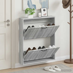 vidaXL Wall-Mounted Shoe Cabinet UTRECHT 71 x 17 x 86 cm Grey Sonoma 1