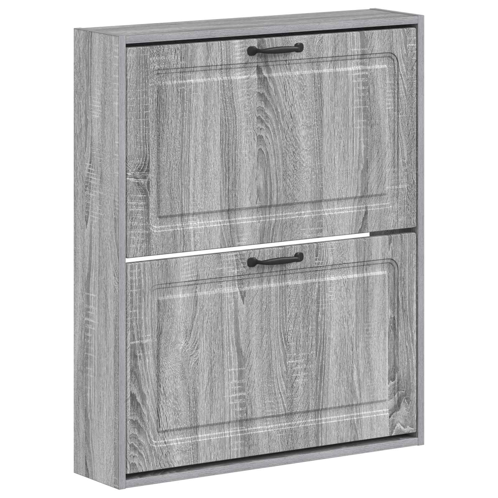 vidaXL Wall-Mounted Shoe Cabinet UTRECHT 71 x 17 x 86 cm Grey Sonoma 2