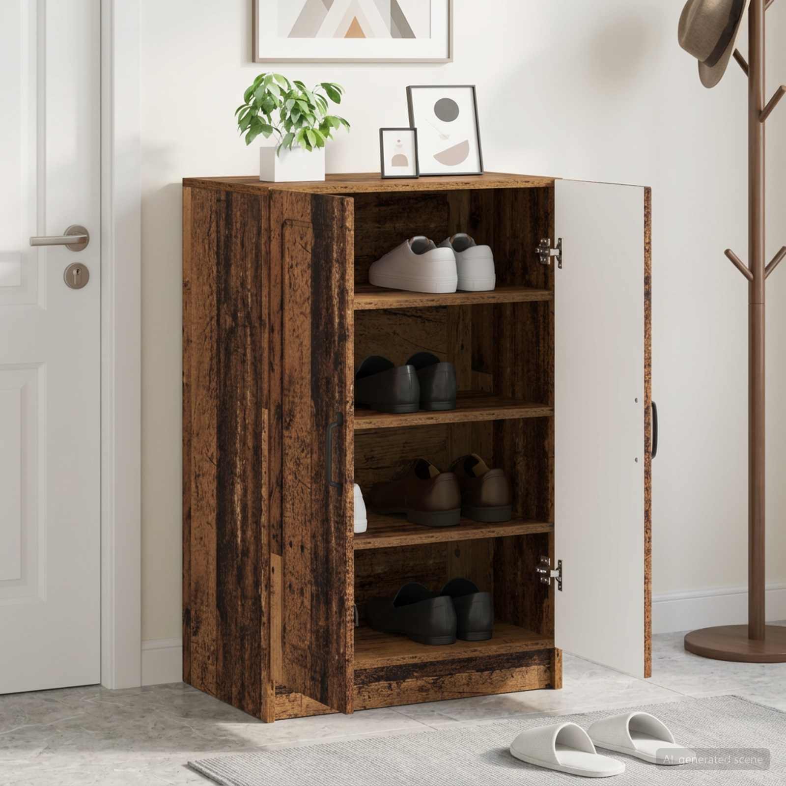 vidaXL Shoe Cabinet UTRECHT 59.5 x 39.5 x 87 cm Engineered Wood 1