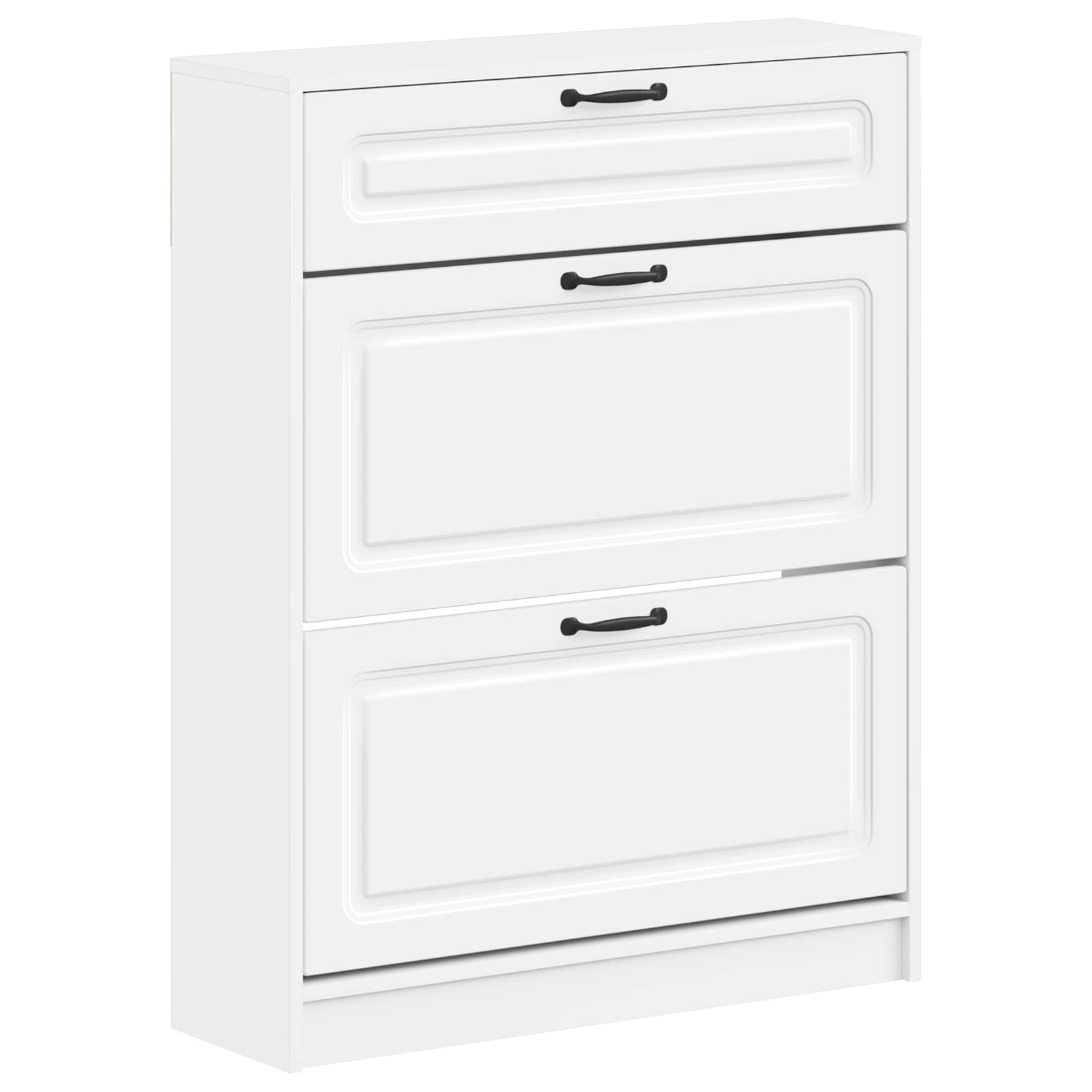 vidaXL Shoe Cabinet UTRECHT 78 x 24 x 100 cm Engineered Wood White 2