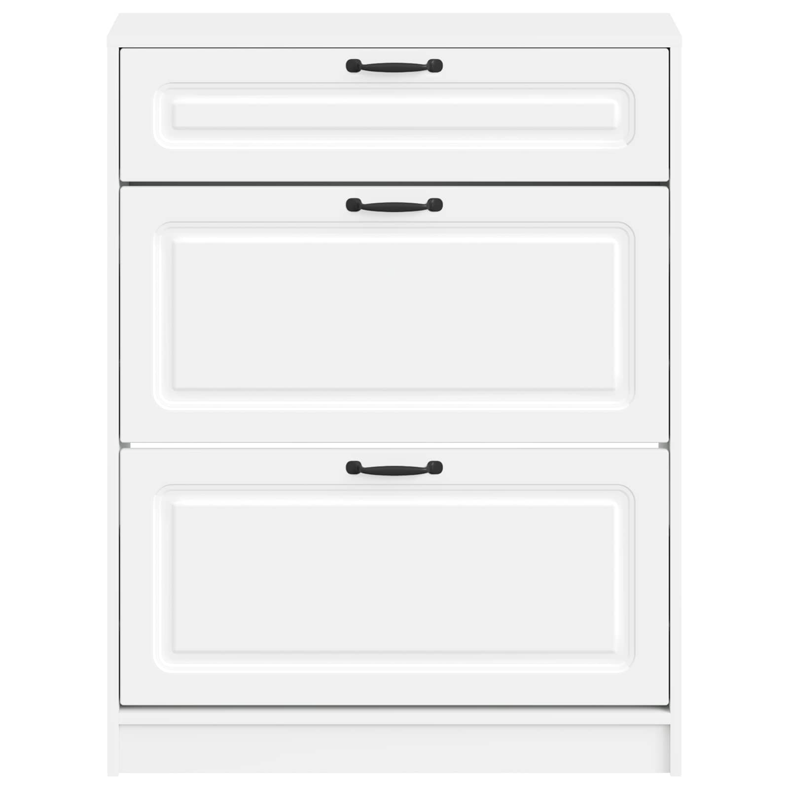 vidaXL Shoe Cabinet UTRECHT 78 x 24 x 100 cm Engineered Wood White 4