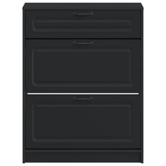 vidaXL Shoe Cabinet UTRECHT 78 x 24 x 100 cm Engineered Wood Black 4
