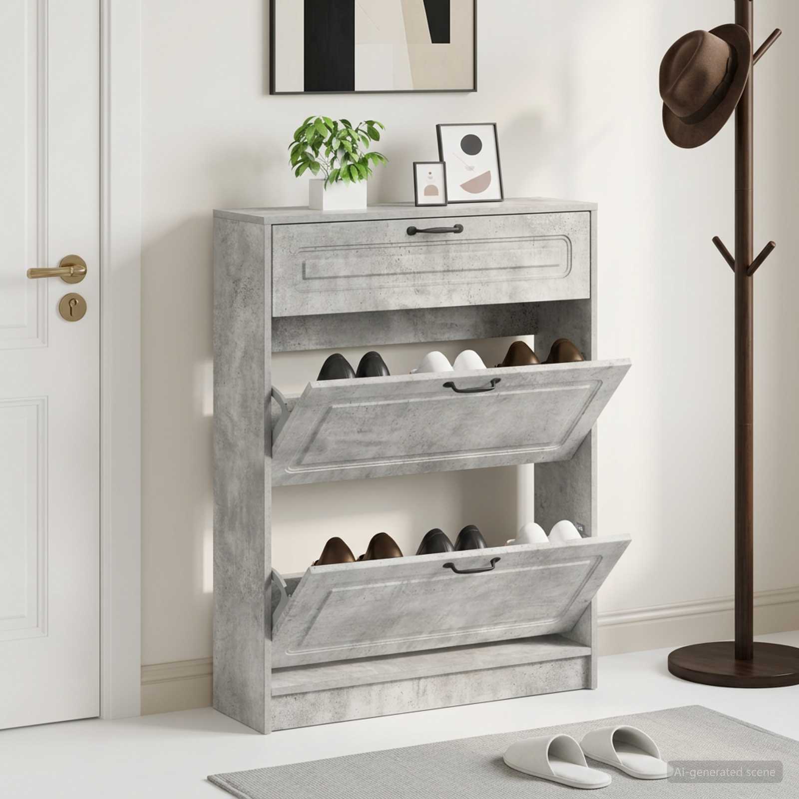 vidaXL Shoe Cabinet UTRECHT 78 x 24 x 100 cm Engineered Wood 1