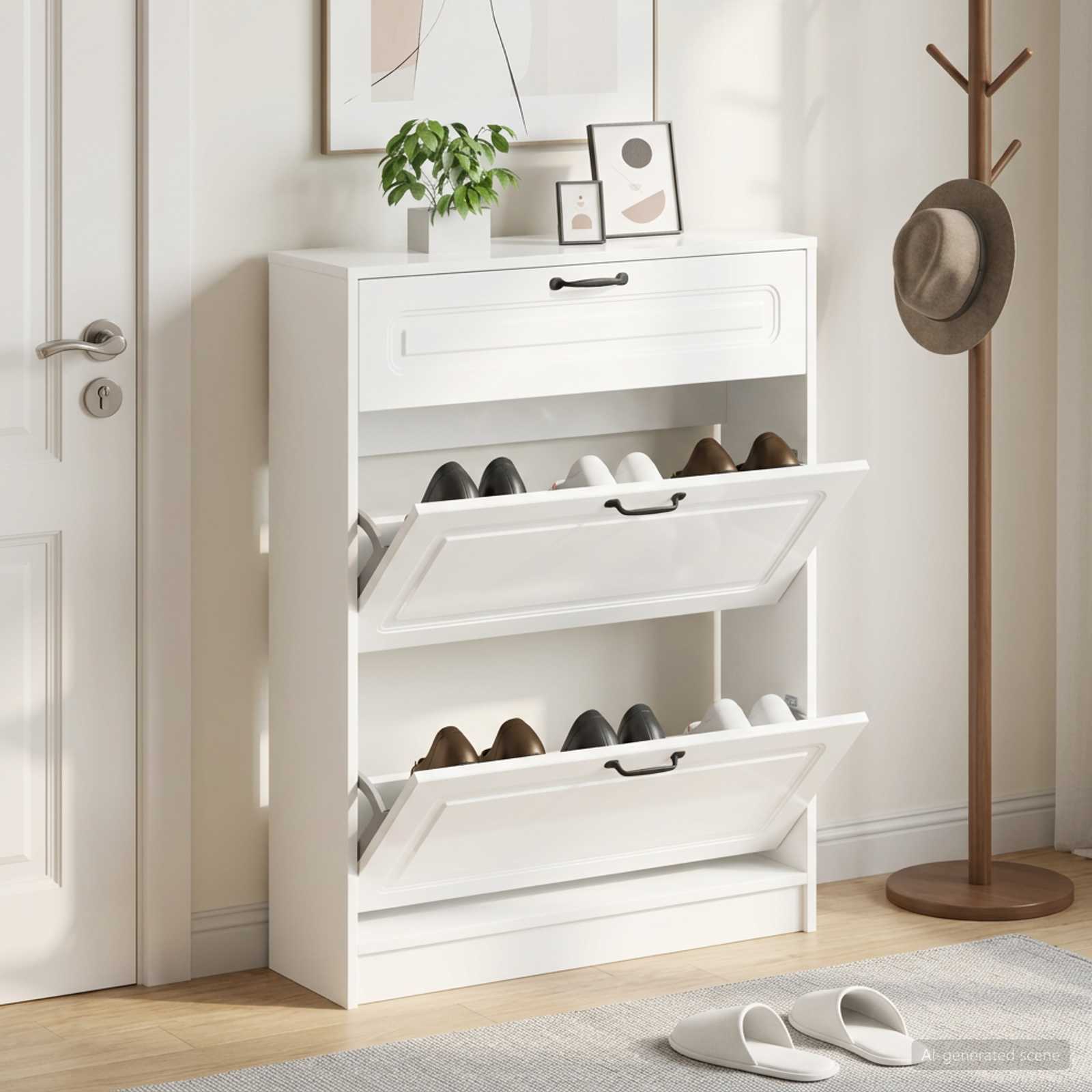 vidaXL Shoe Cabinet UTRECHT 78 x 24 x 100 cm Engineered Wood 1