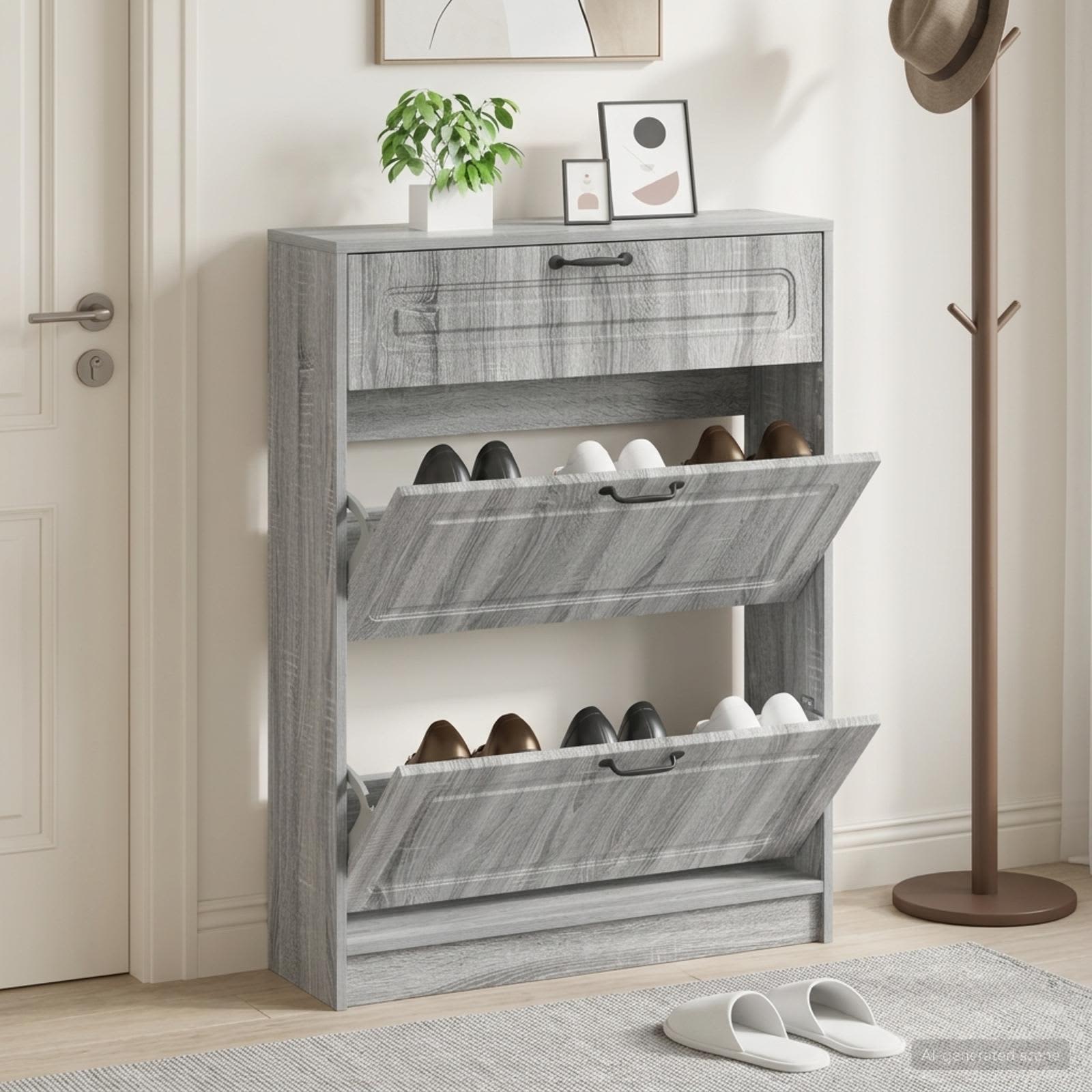 vidaXL Shoe Cabinet UTRECHT 78 x 24 x 100 cm Engineered Wood 1