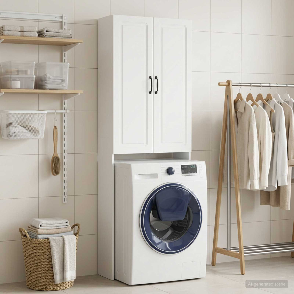 Toilet Cabinet UTRECHT 66 x 25.5 x 190 cm White