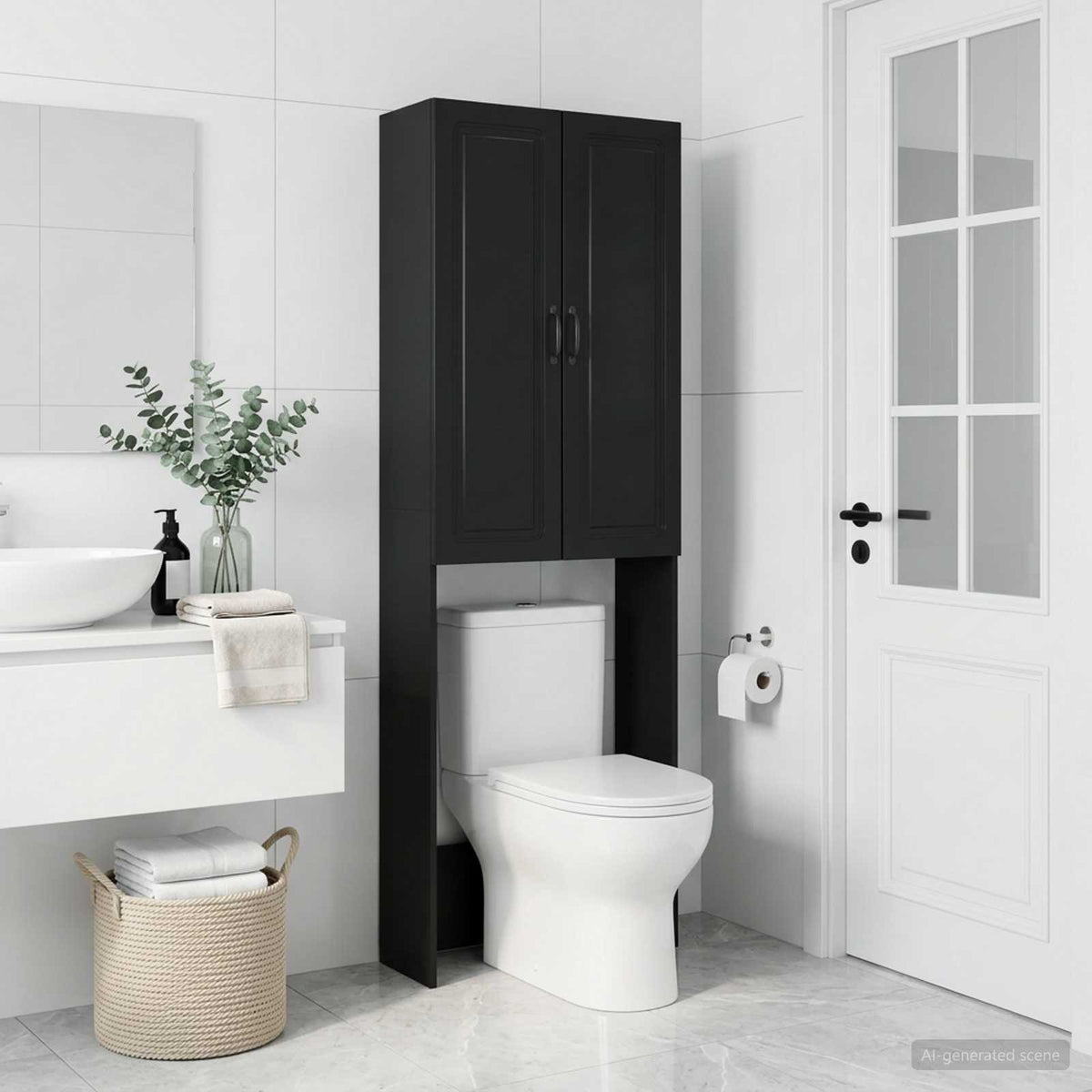 Toilet Cabinet UTRECHT 66 x 25.5 x 190 cm Black