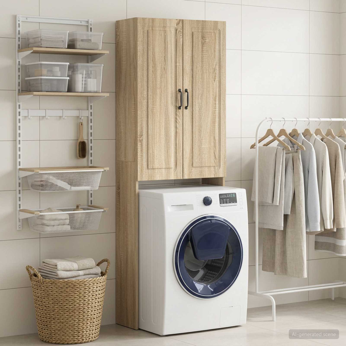 Toilet Cabinet UTRECHT 66 x 25.5 x 190 cm Sonoma oak