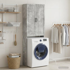 Toilet Cabinet UTRECHT 66 x 25.5 x 190 cm Concrete grey