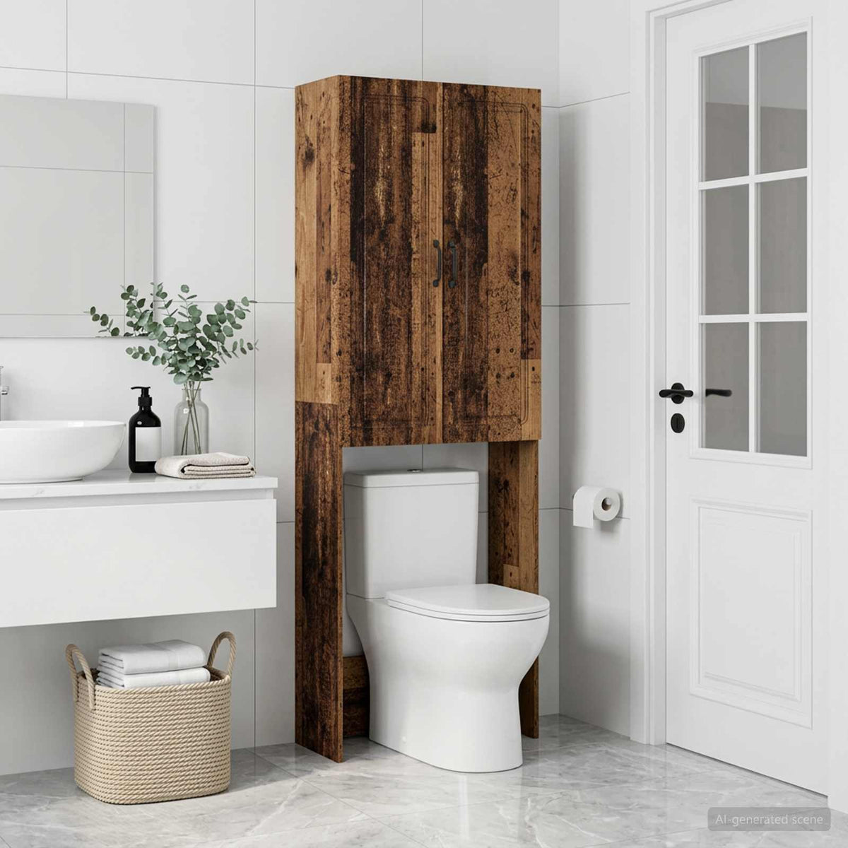 Toilet Cabinet UTRECHT 66 x 25.5 x 190 cm Old wood