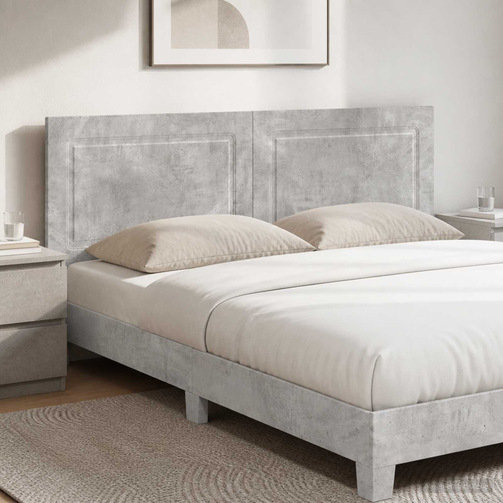 vidaXL Wall-Mounted Headboard UTRECHT Concrete Grey Engineered Wood 1