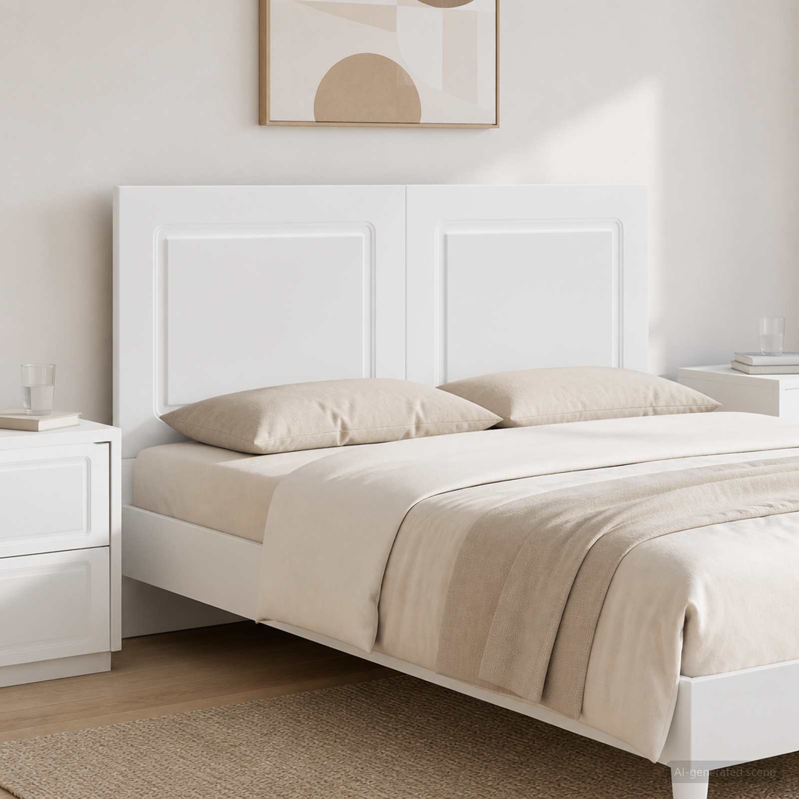 vidaXL Wall-Mounted Headboard UTRECHT High Gloss White Engineered Wood 1