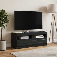 LED TV Cabinet Engineered Wood Black