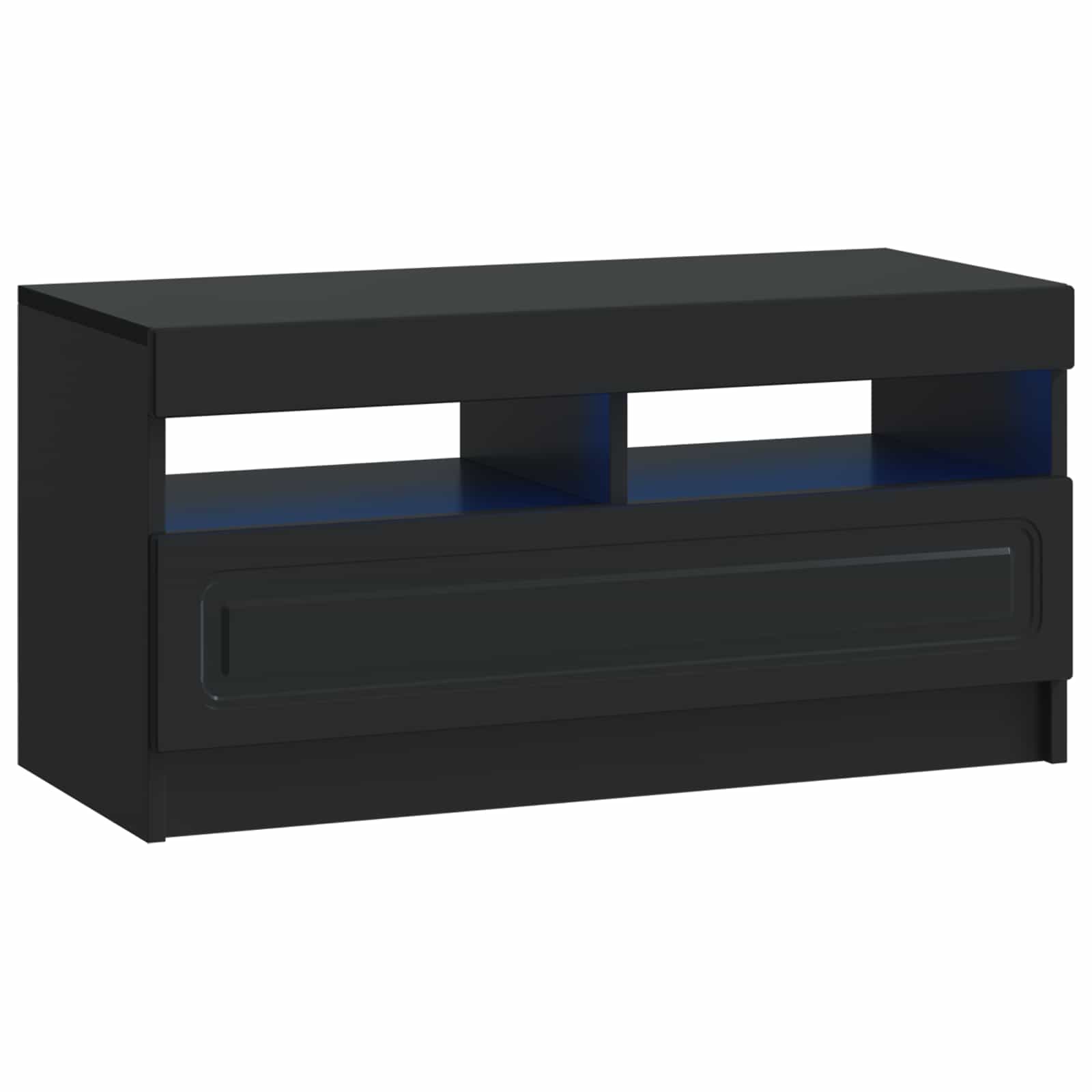 vidaXL LED TV Cabinet Black Engineered Wood 2