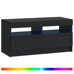 vidaXL LED TV Cabinet Black Engineered Wood 3