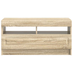 vidaXL LED TV Cabinet Sonoma Oak Engineered Wood 6