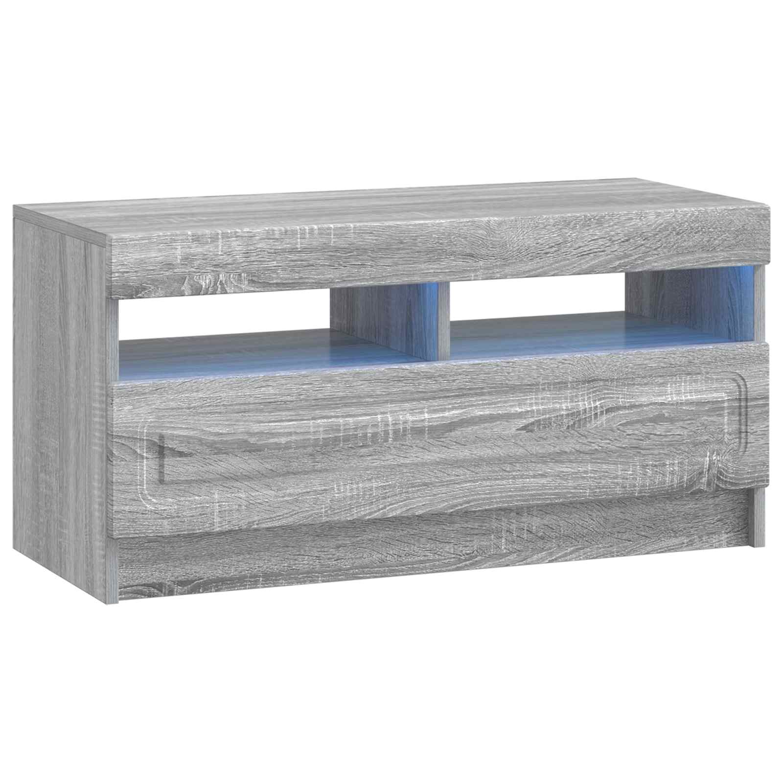 vidaXL LED TV Cabinet Grey Sonoma Engineered Wood 2