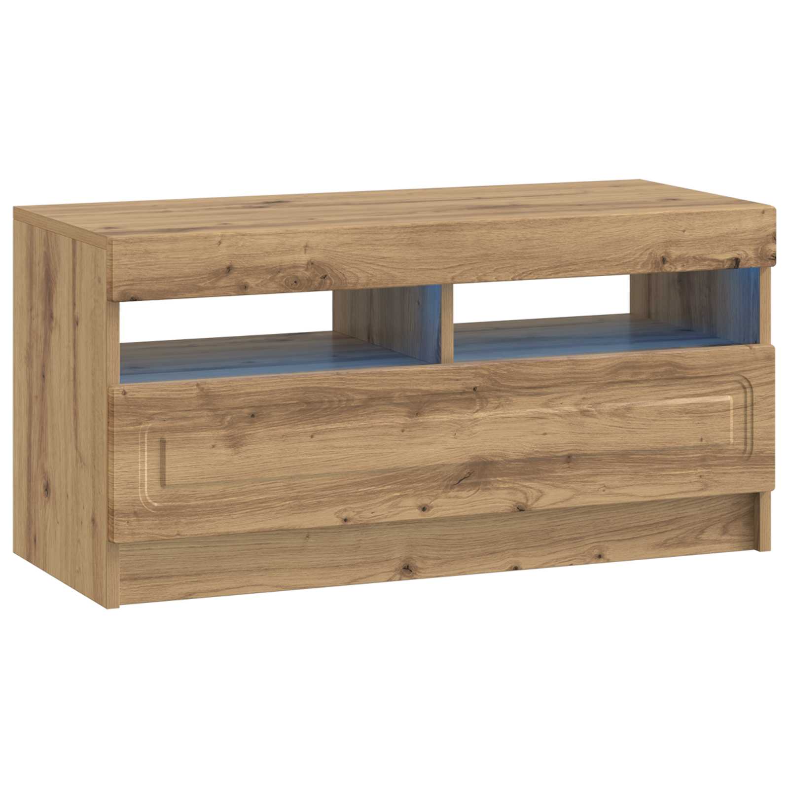 vidaXL LED TV Cabinet Artisan Oak Engineered Wood 2