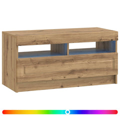 vidaXL LED TV Cabinet Artisan Oak Engineered Wood 3