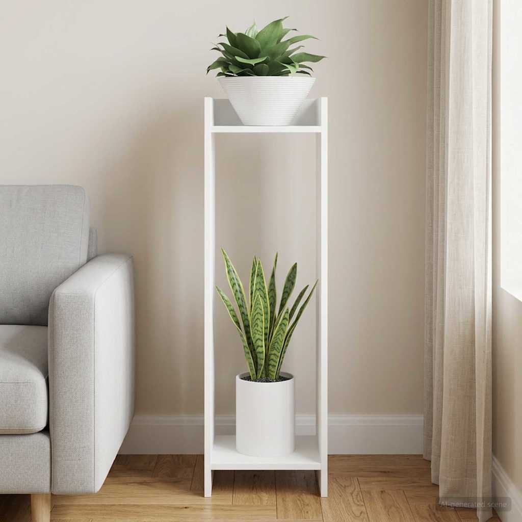 vidaXL Plant Stand White 30 x 30 x 100 cm Engineered Wood 1