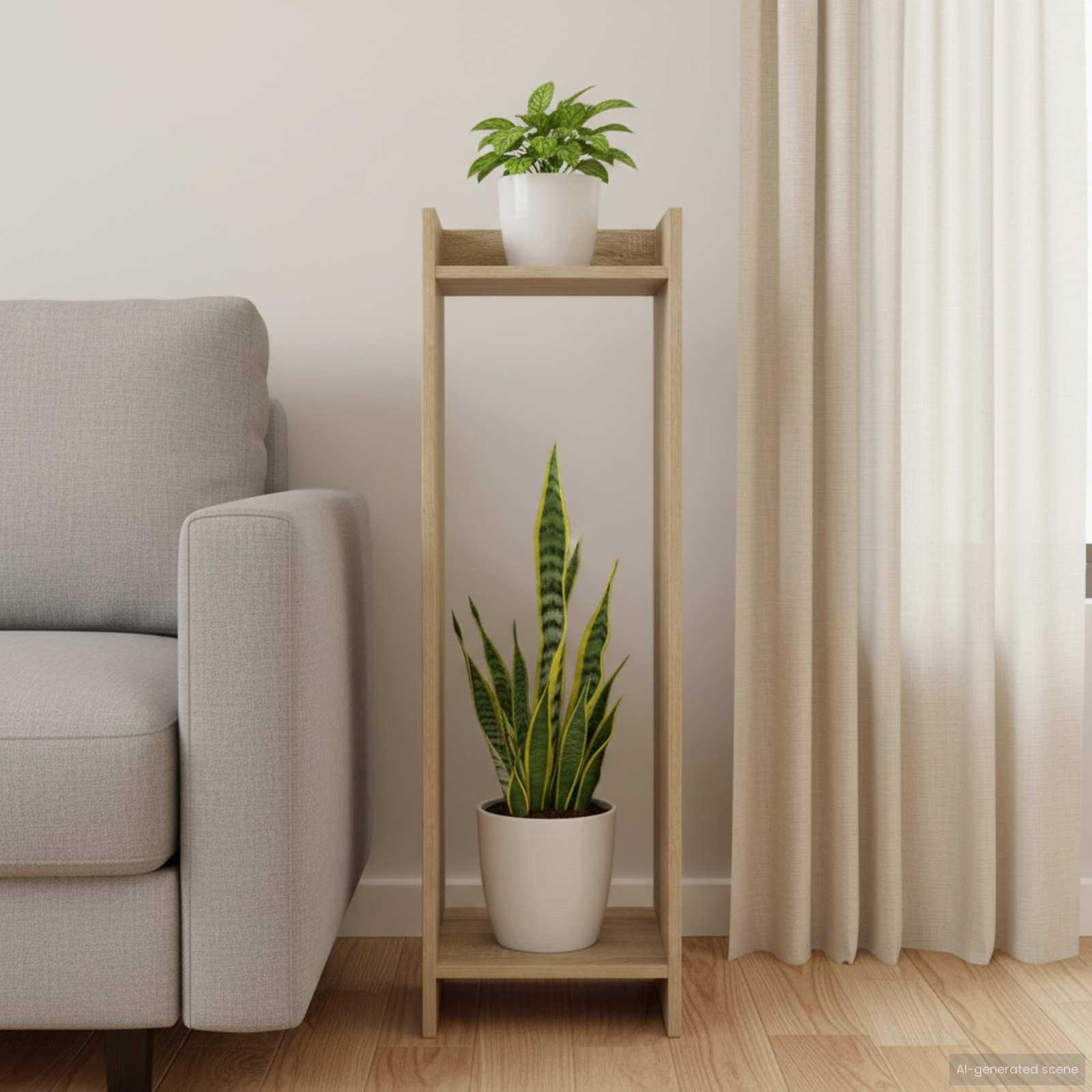 vidaXL Plant Stand Sonoma Oak 30 x 30 x 100 cm Engineered Wood 4