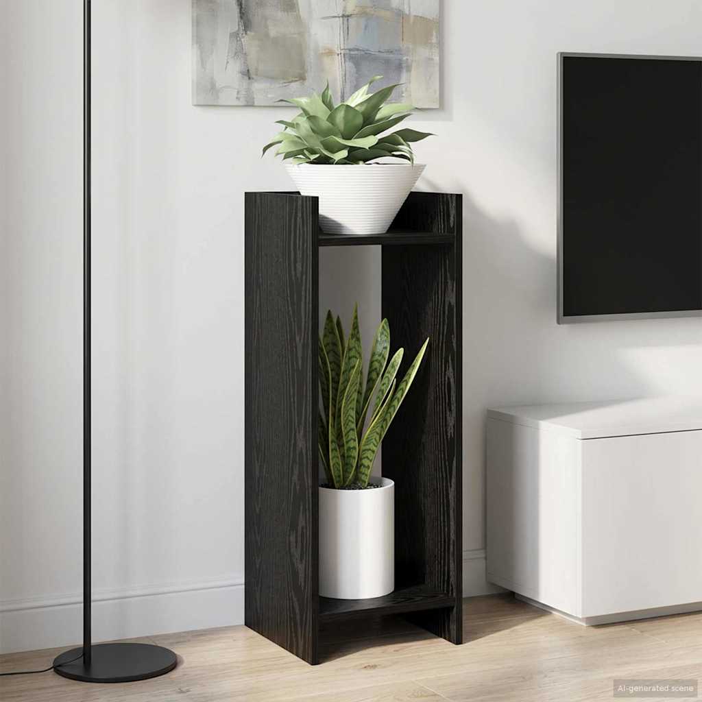 vidaXL Plant Stand 2 pcs Black Oak 30 x 30 x 80 cm Engineered Wood 1