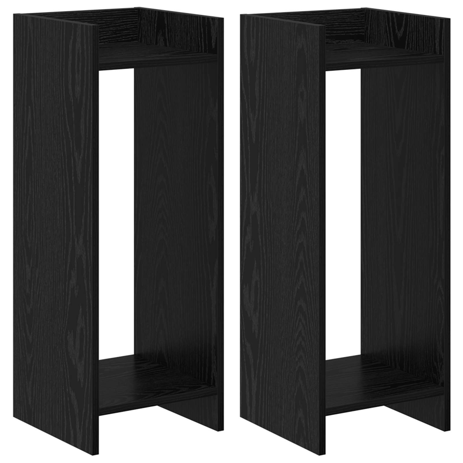 vidaXL Plant Stand 2 pcs Black Oak 30 x 30 x 80 cm Engineered Wood 2
