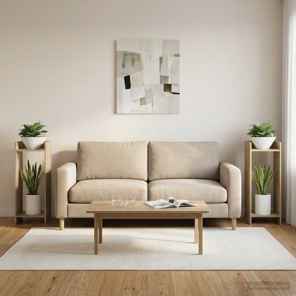 vidaXL Plant Stand 2 pcs Sonoma Oak 30 x 30 x 80 cm Engineered Wood 4