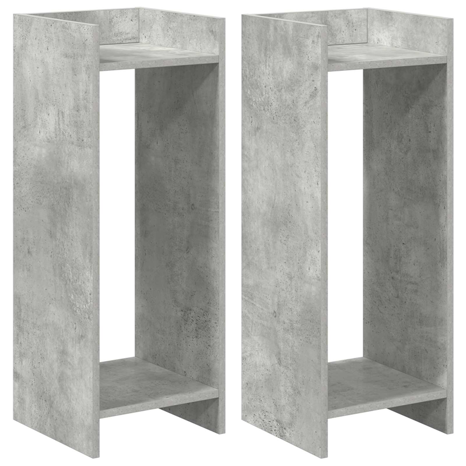 vidaXL Plant Stand 2 pcs Concrete Grey 30 x 30 x 80 cm Engineered Wood 2