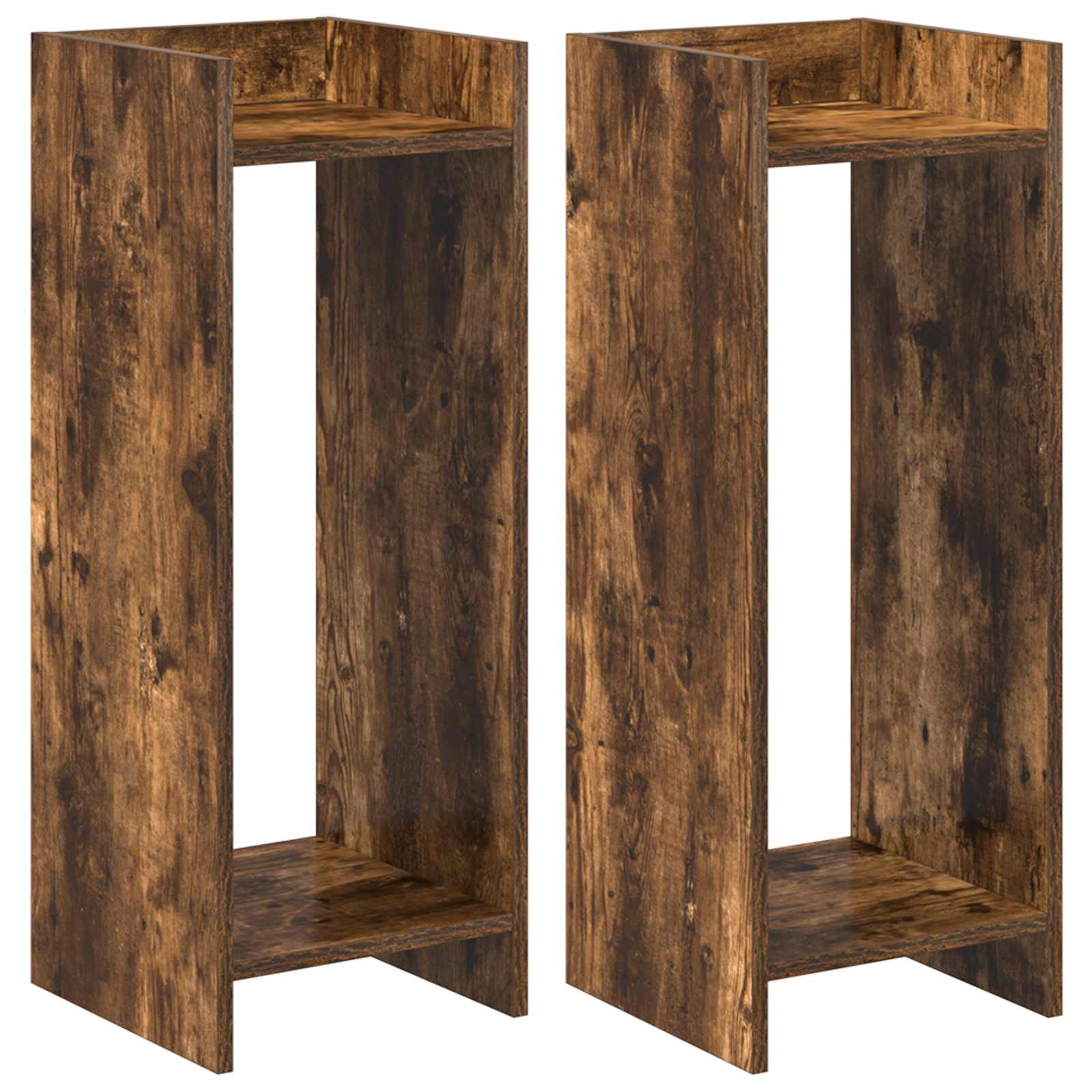 vidaXL Plant Stand 2 pcs Smoked Oak 30 x 30 x 80 cm Engineered Wood 2