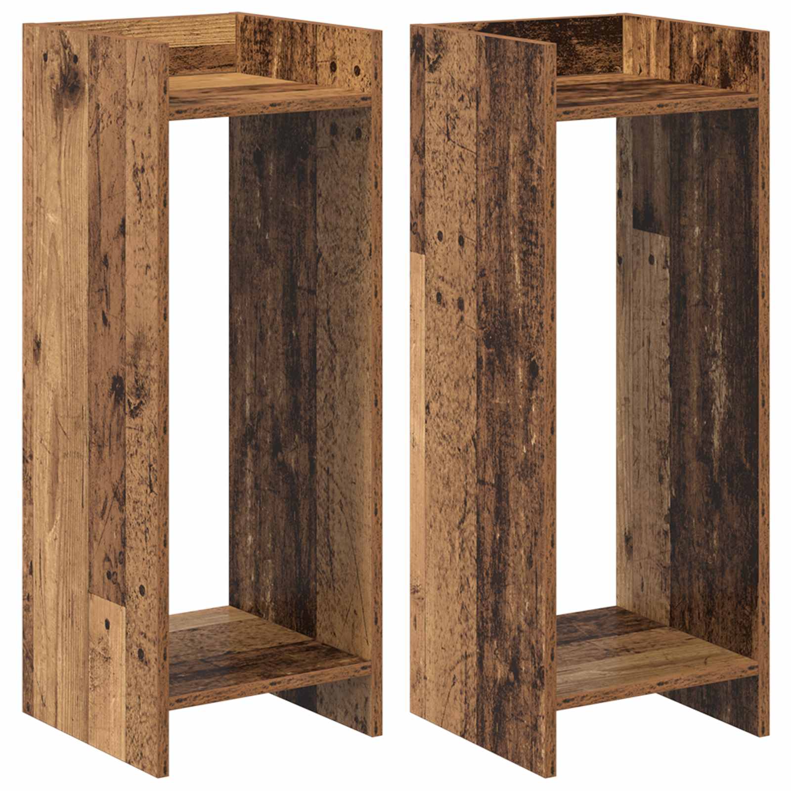 vidaXL Plant Stand 2 pcs Old Wood 30 x 30 x 80 cm Engineered Wood 2