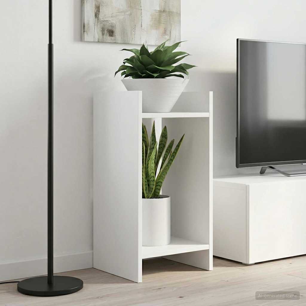 vidaXL Plant Stand 2 pcs White 30 x 30 x 60 cm Engineered Wood 1