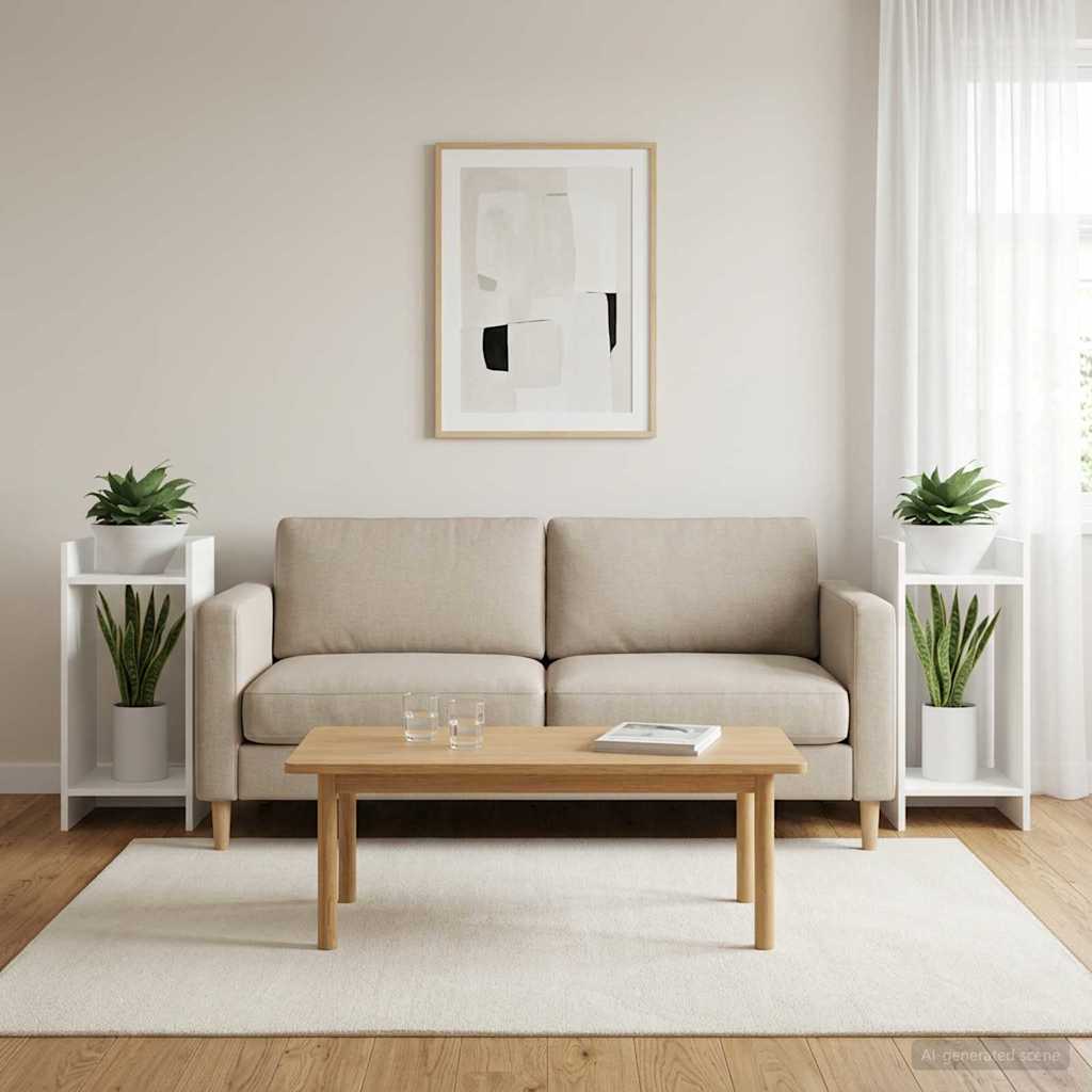 vidaXL Plant Stand 2 pcs White 30 x 30 x 60 cm Engineered Wood 4