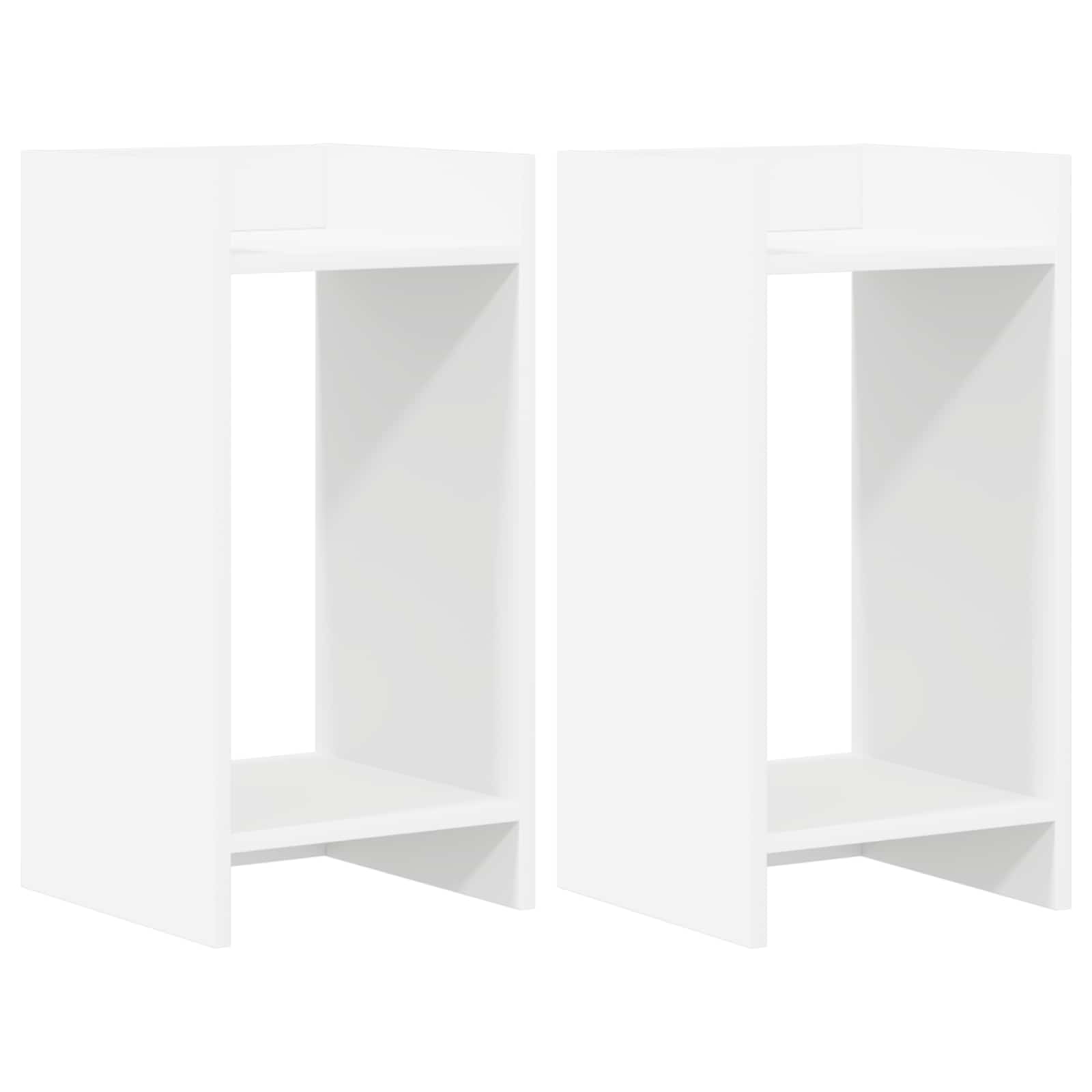 vidaXL Plant Stand 2 pcs White 30 x 30 x 60 cm Engineered Wood 2