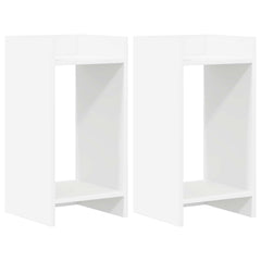 vidaXL Plant Stand 2 pcs White 30 x 30 x 60 cm Engineered Wood 2