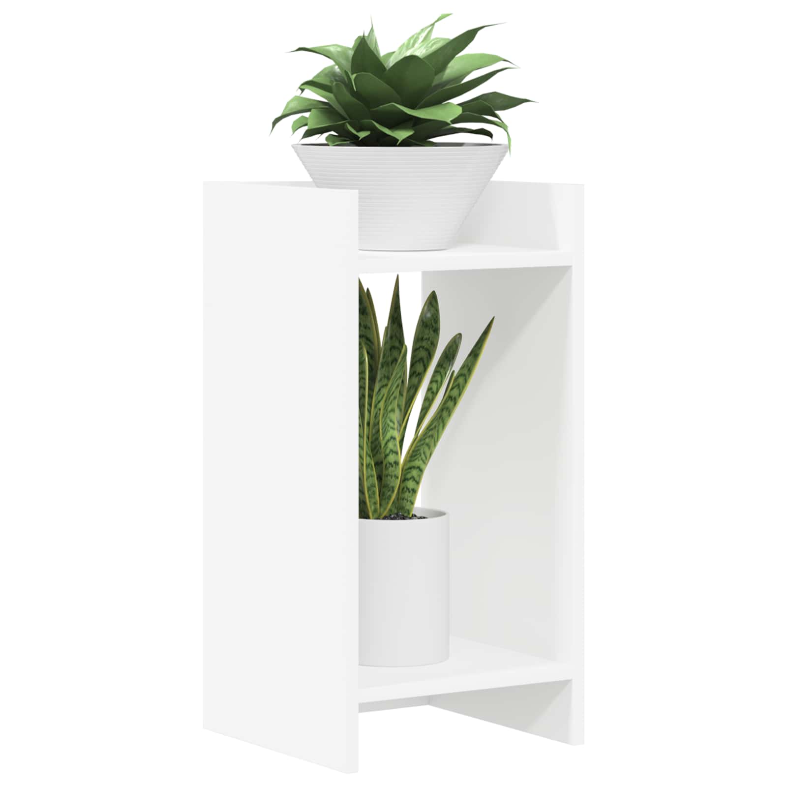 vidaXL Plant Stand 2 pcs White 30 x 30 x 60 cm Engineered Wood 3