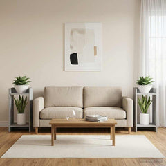 vidaXL Plant Stand 2 pcs Concrete Grey 30 x 30 x 60 cm Engineered Wood 1
