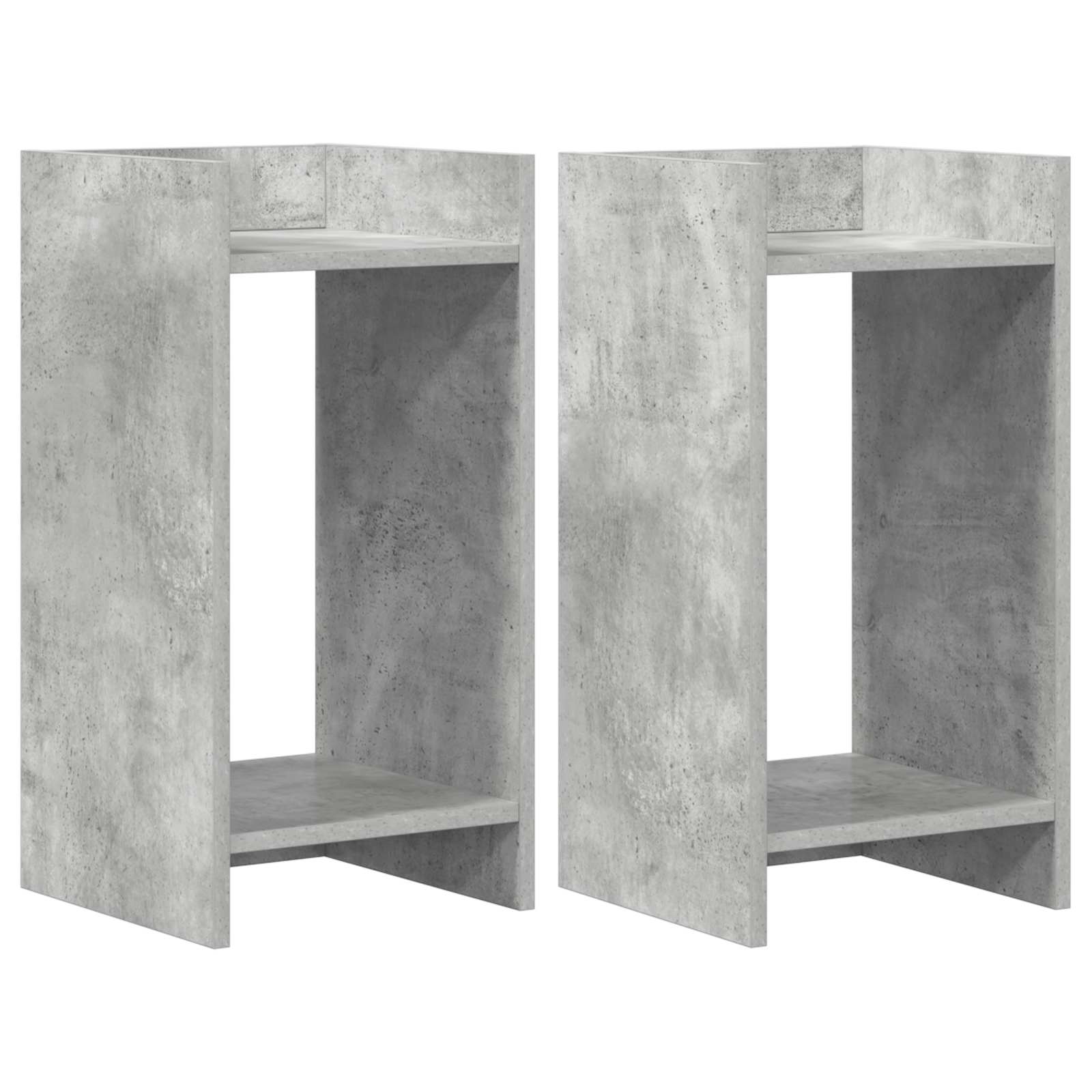 vidaXL Plant Stand 2 pcs Concrete Grey 30 x 30 x 60 cm Engineered Wood 2