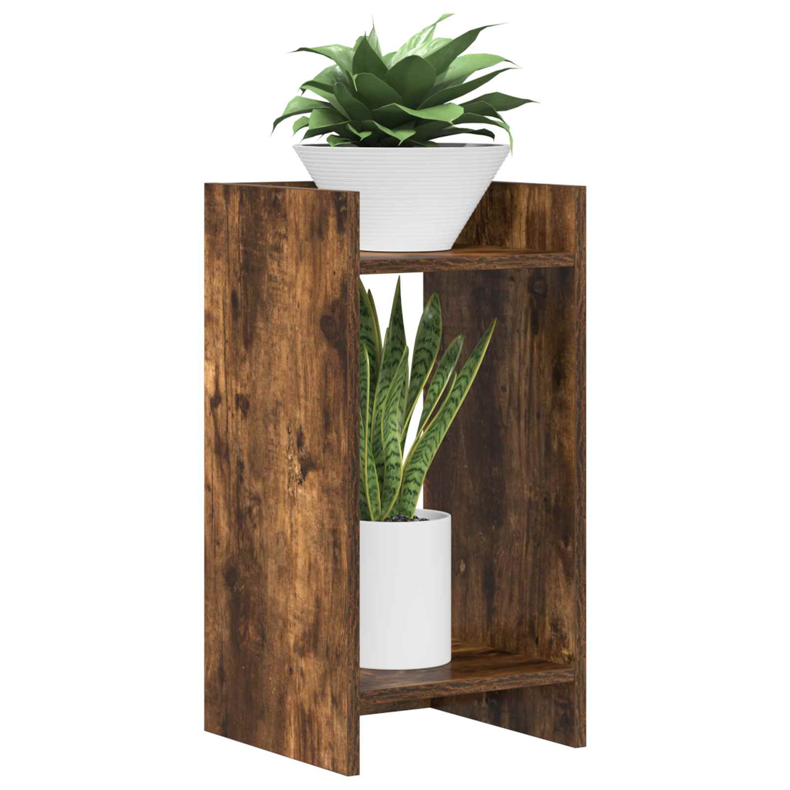 vidaXL Plant Stand 2 pcs Smoked Oak 30 x 30 x 60 cm Engineered Wood 3
