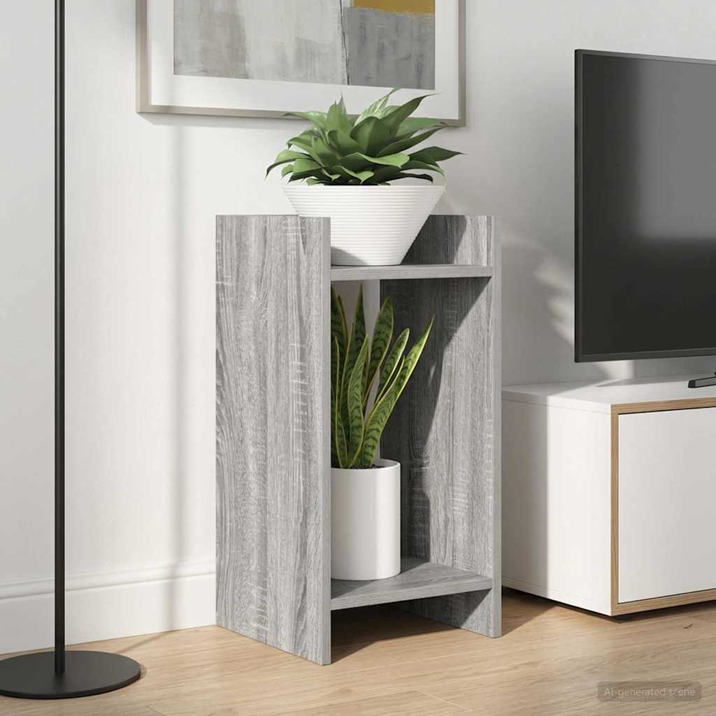 vidaXL Plant Stand 2 pcs Grey Sonoma 30 x 30 x 60 cm Engineered Wood 4