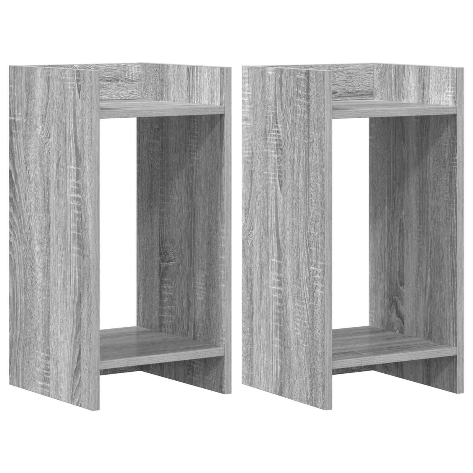 vidaXL Plant Stand 2 pcs Grey Sonoma 30 x 30 x 60 cm Engineered Wood 2