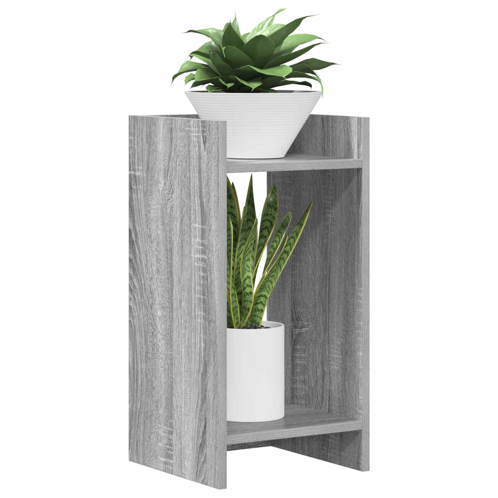 vidaXL Plant Stand 2 pcs Grey Sonoma 30 x 30 x 60 cm Engineered Wood 3