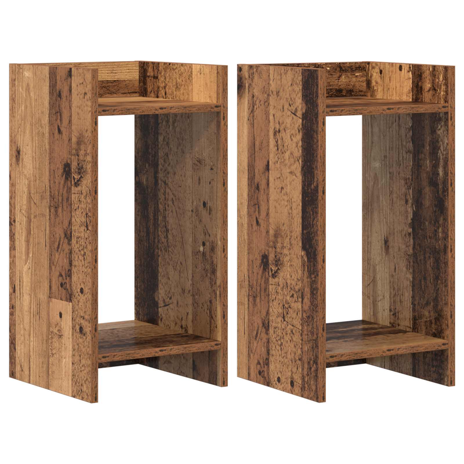 vidaXL Plant Stand 2 pcs Old Wood 30 x 30 x 60 cm Engineered Wood 2
