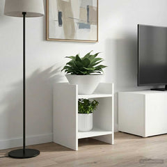 vidaXL Plant Stand 2 pcs White 30 x 30 x 40 cm Engineered Wood 1