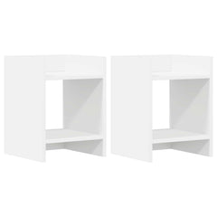 vidaXL Plant Stand 2 pcs White 30 x 30 x 40 cm Engineered Wood 2