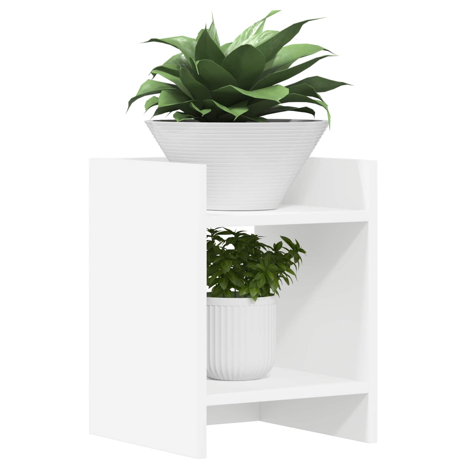 vidaXL Plant Stand 2 pcs White 30 x 30 x 40 cm Engineered Wood 3
